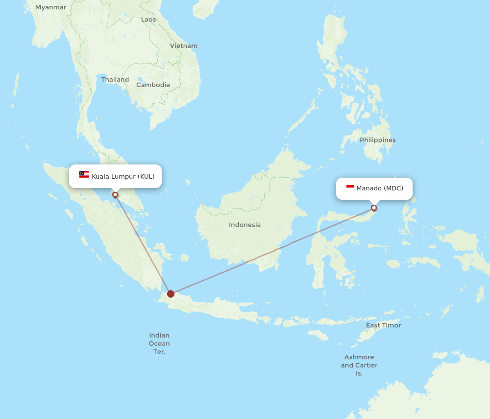 KUL-MDC flight routes