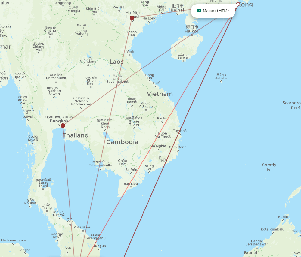 KUL-MFM flight routes