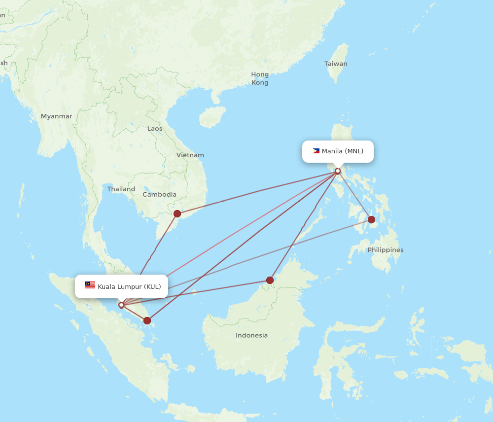KUL-MNL flight routes