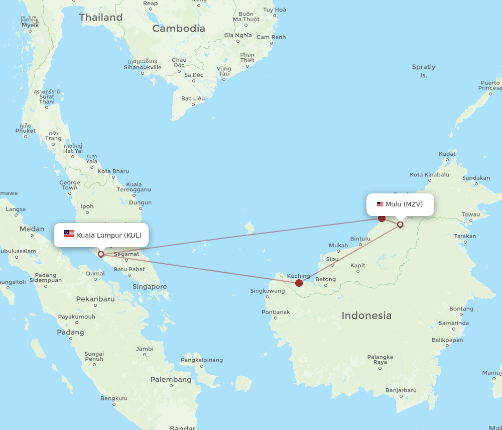 KUL-MZV flight routes
