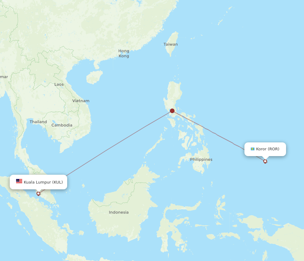 KUL to ROR flights and routes map