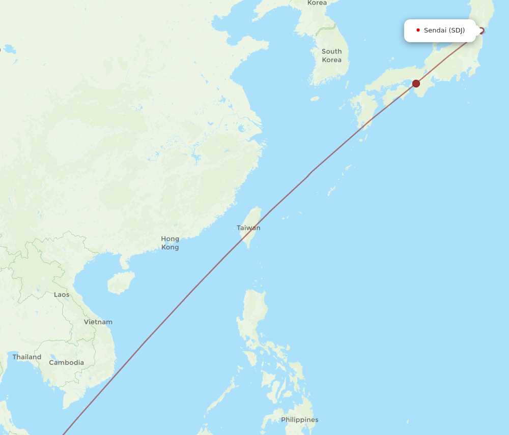 KUL-SDJ flight routes
