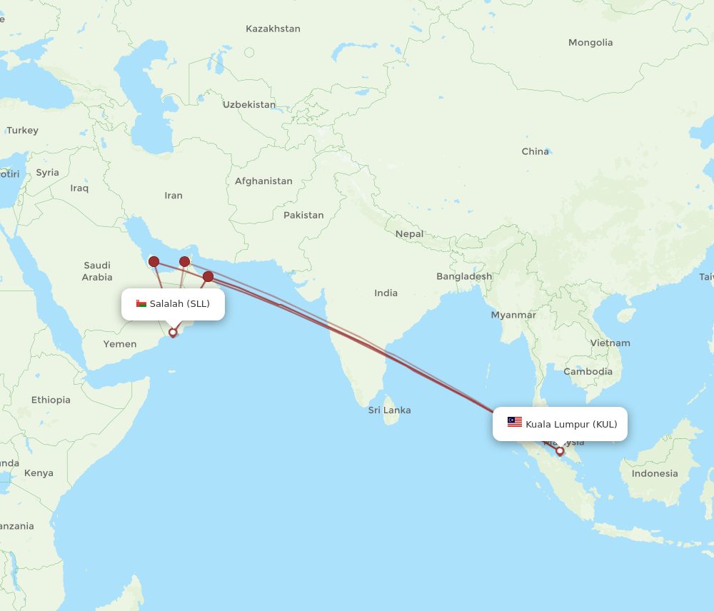 KUL-SLL flight routes