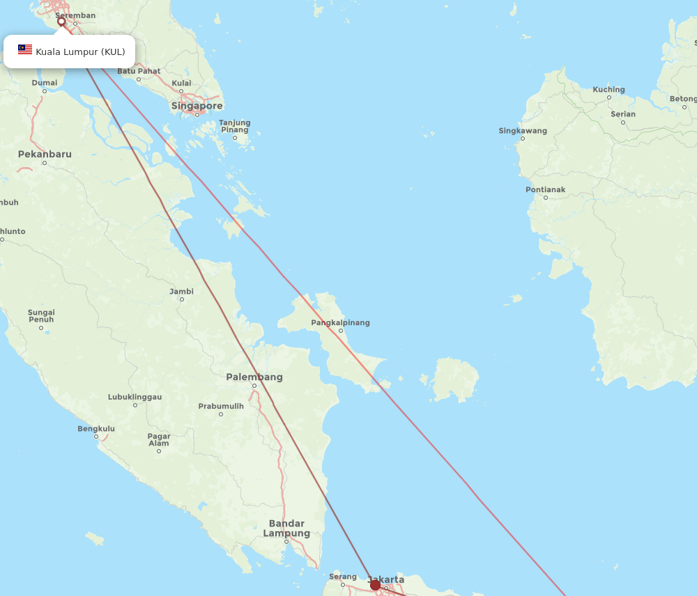 KUL-SOC flight routes
