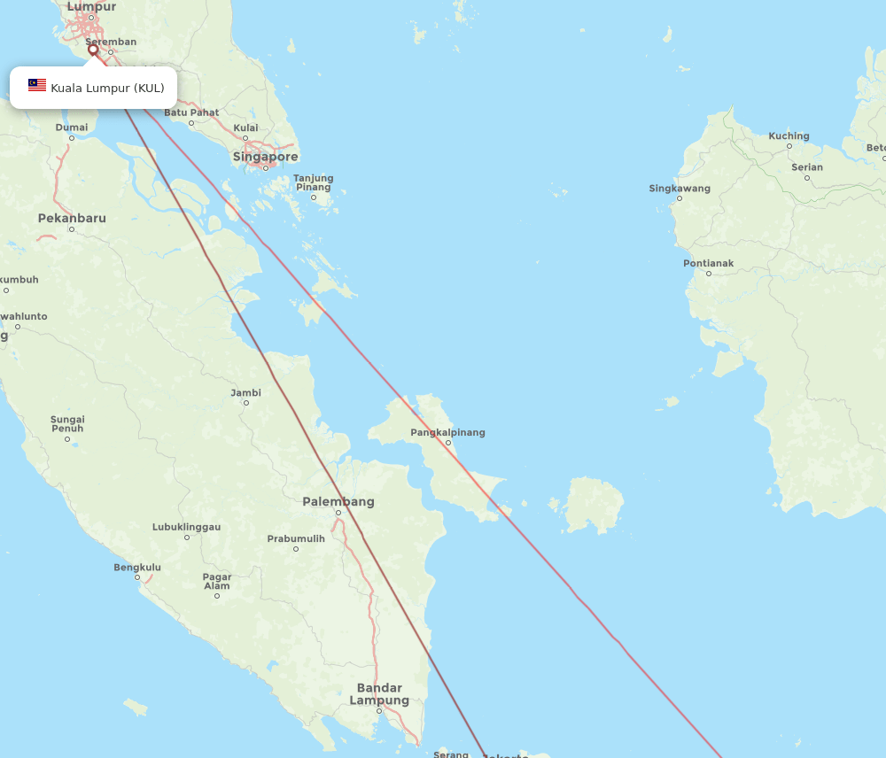 KUL to SRG flights and routes map