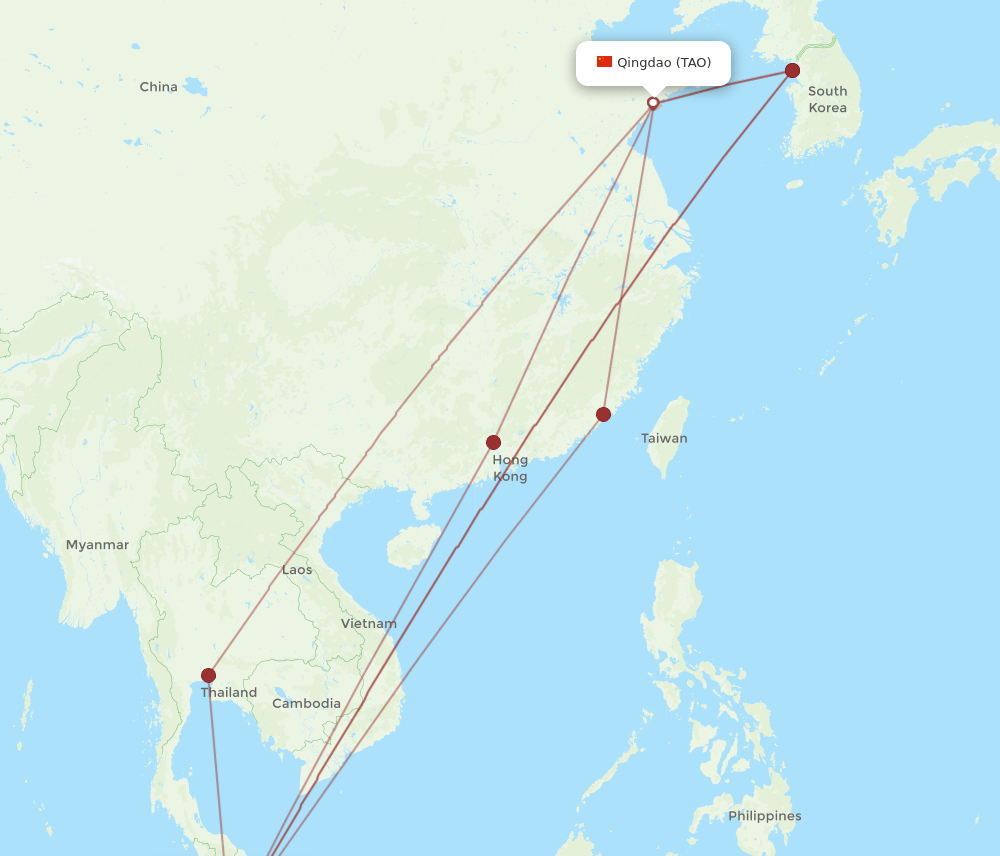 KUL-TAO flight routes