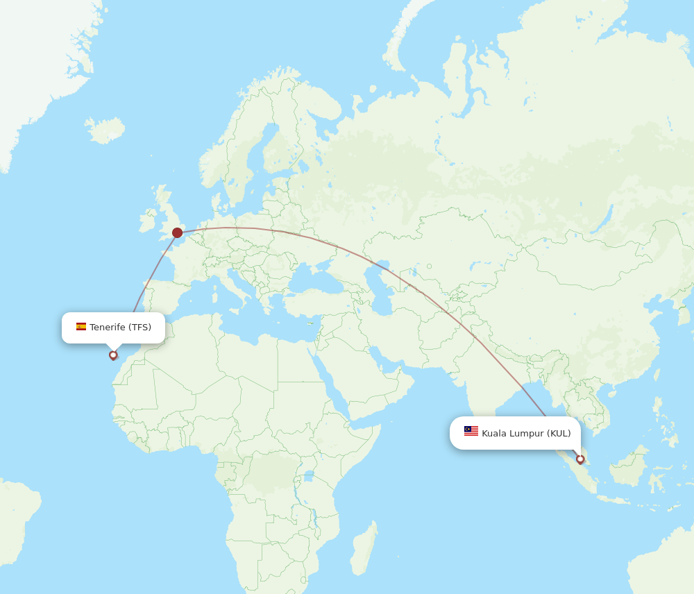 KUL-TFS flight routes