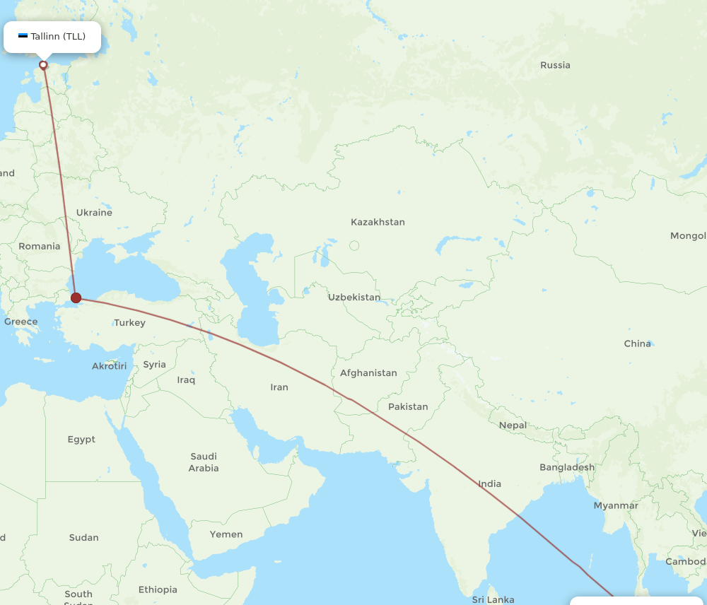 KUL-TLL flight routes
