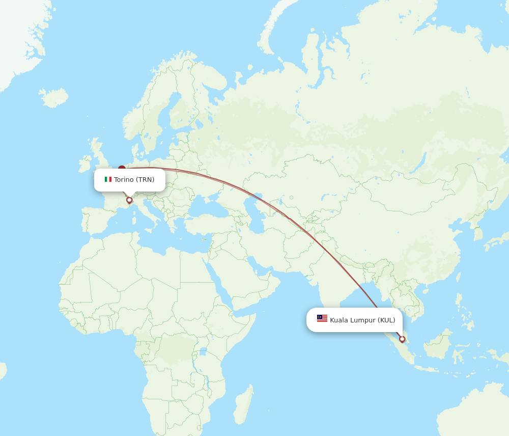 KUL-TRN flight routes