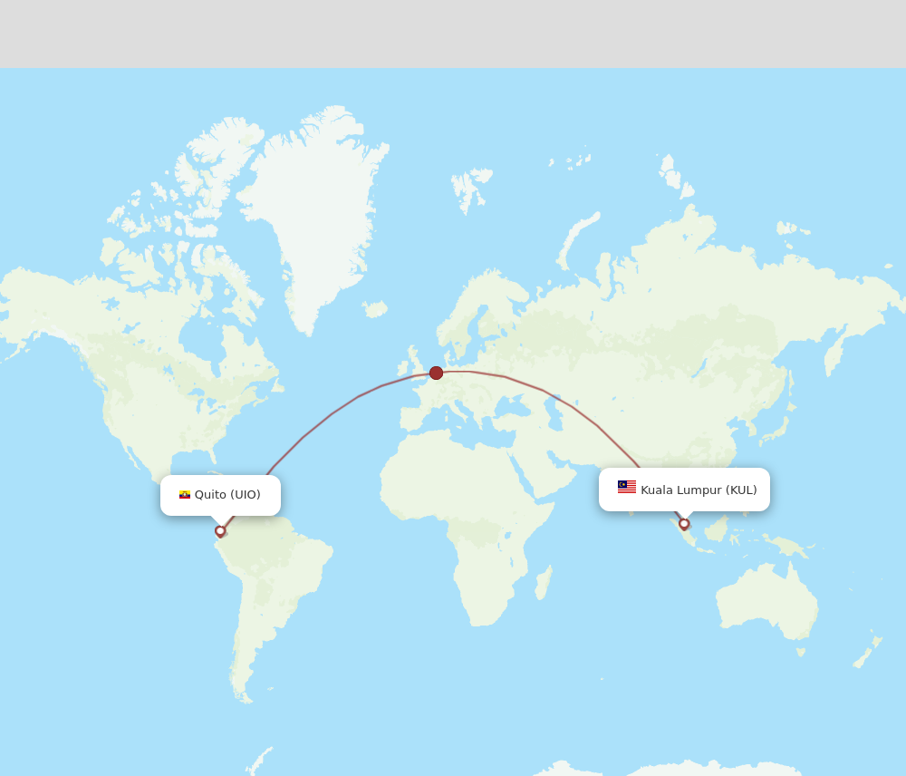 KUL to UIO flights and routes map