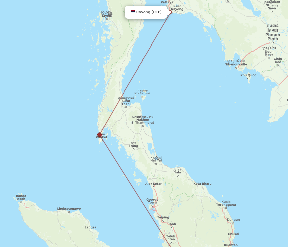 UTP to KUL flights and routes map