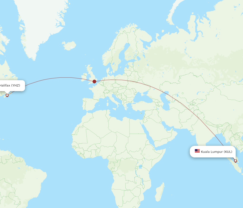 KUL-YHZ flight routes