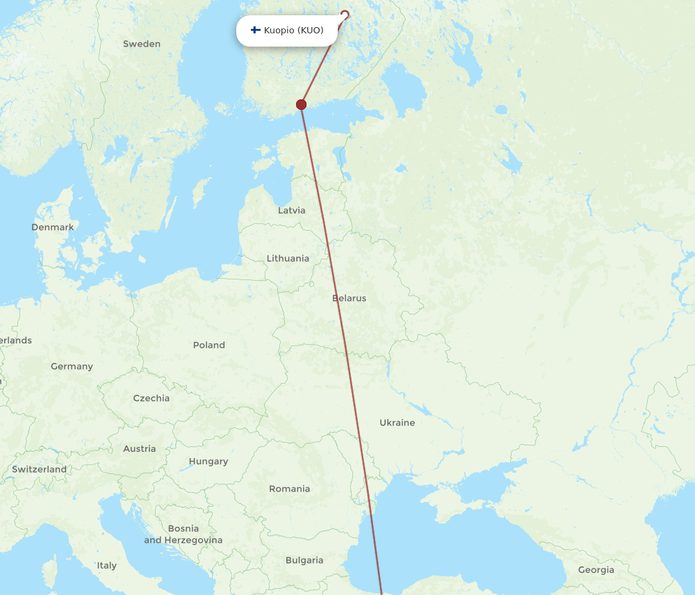 KUO-AYT flight routes