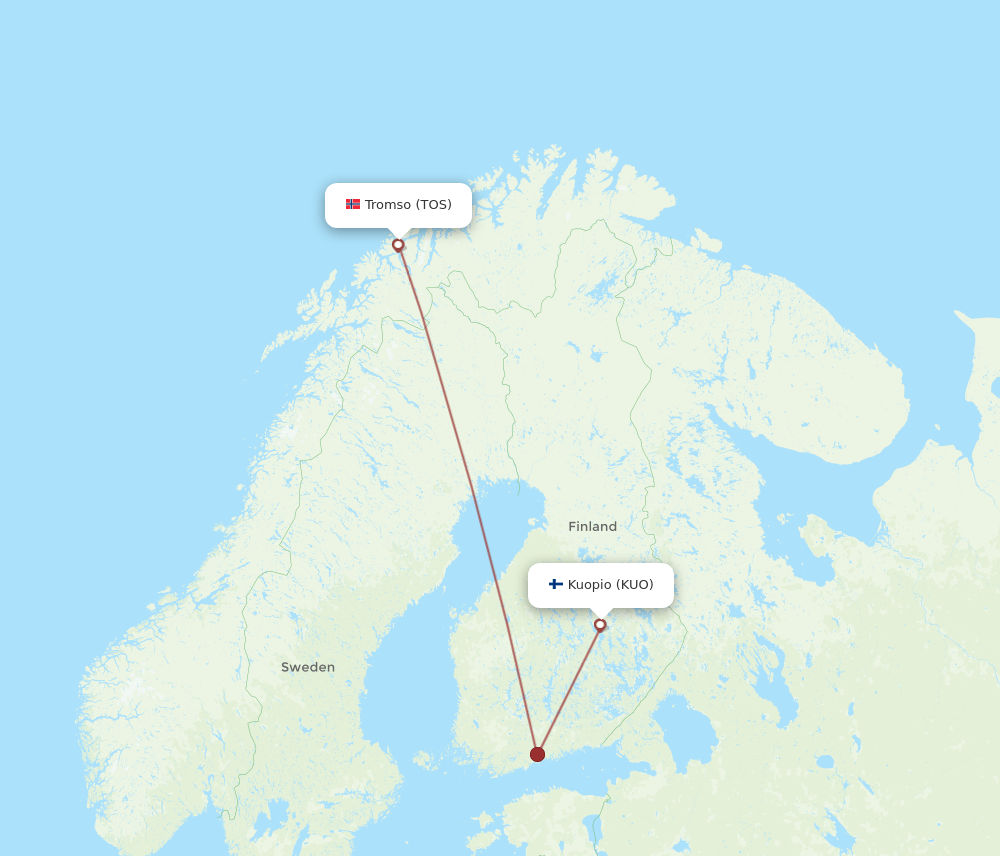 KUO-TOS flight routes