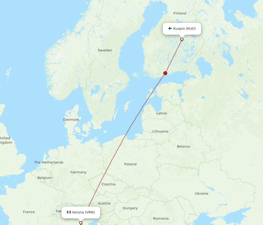 KUO-VRN flight routes