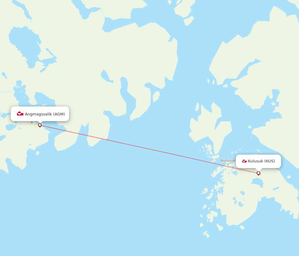 KUS to AGM flights and routes map