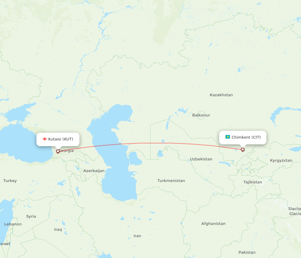 KUT to CIT flights and routes map