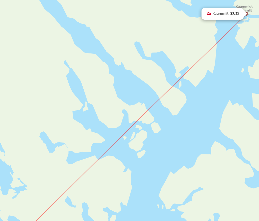 Kuummiit - Tasiilaq route map and flight paths