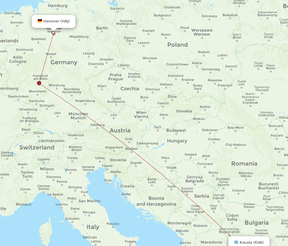 KVA-HAJ flight routes