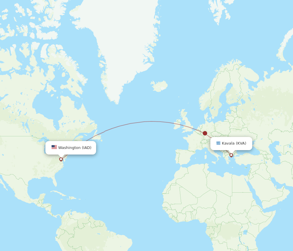 KVA-IAD flight routes