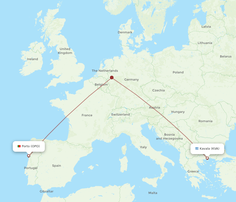 OPO to KVA flights and routes map