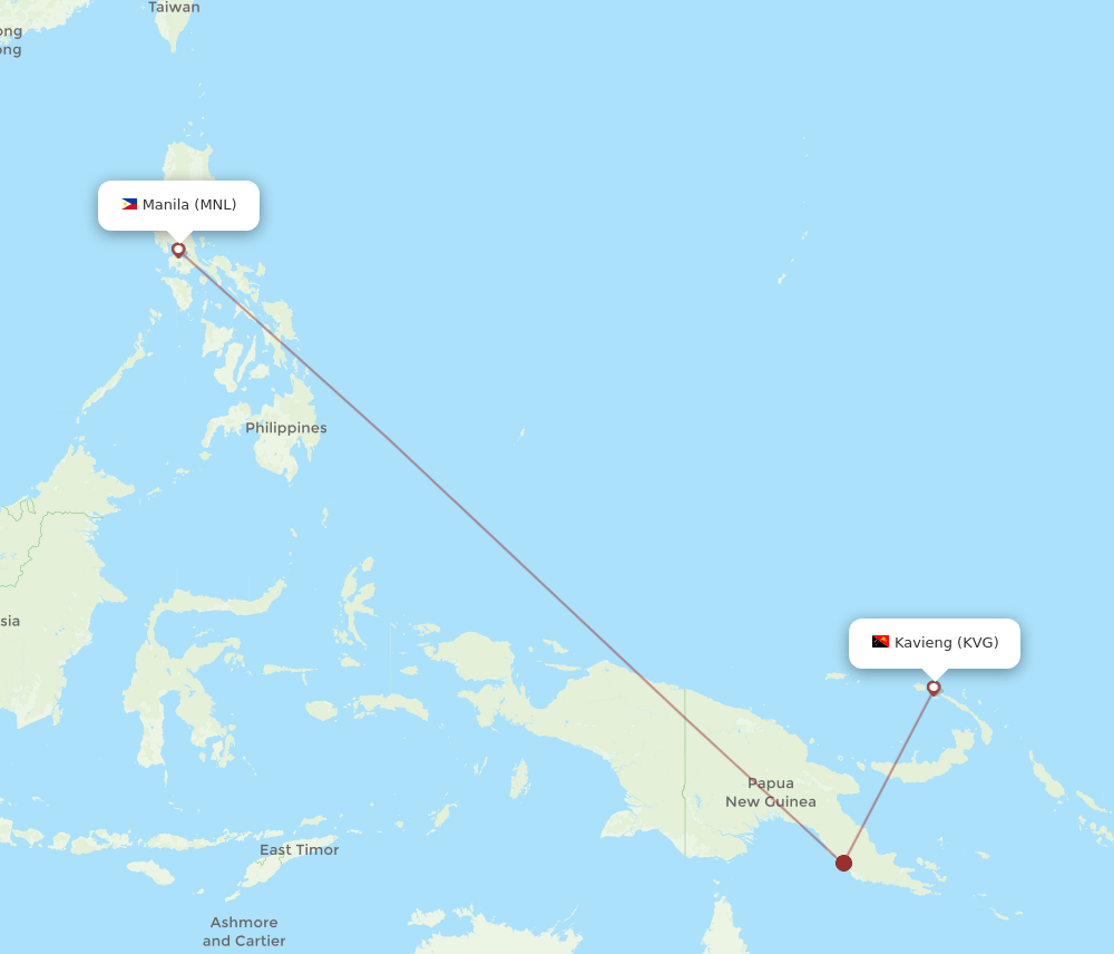 KVG-MNL flight routes