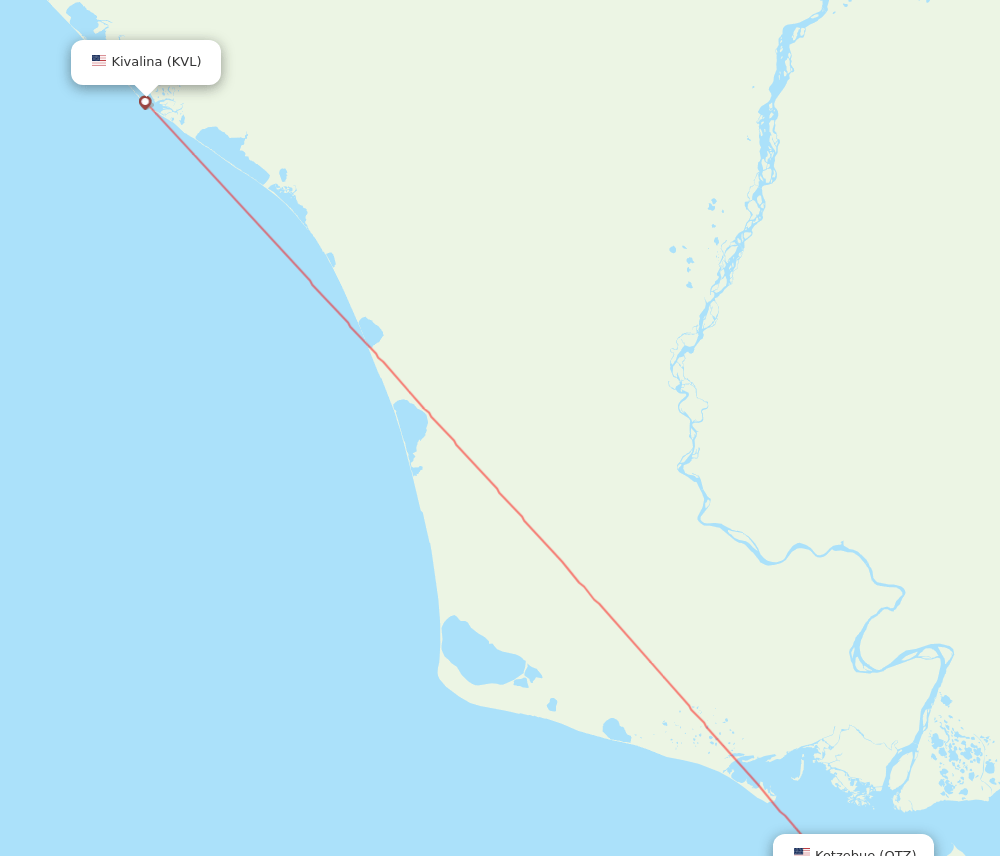 Kotzebue - Kivalina route map and flight paths