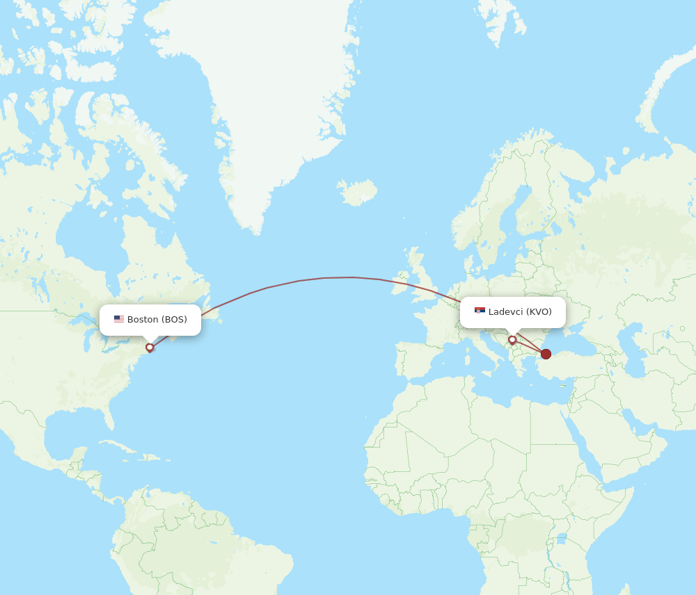 KVO-BOS flight routes