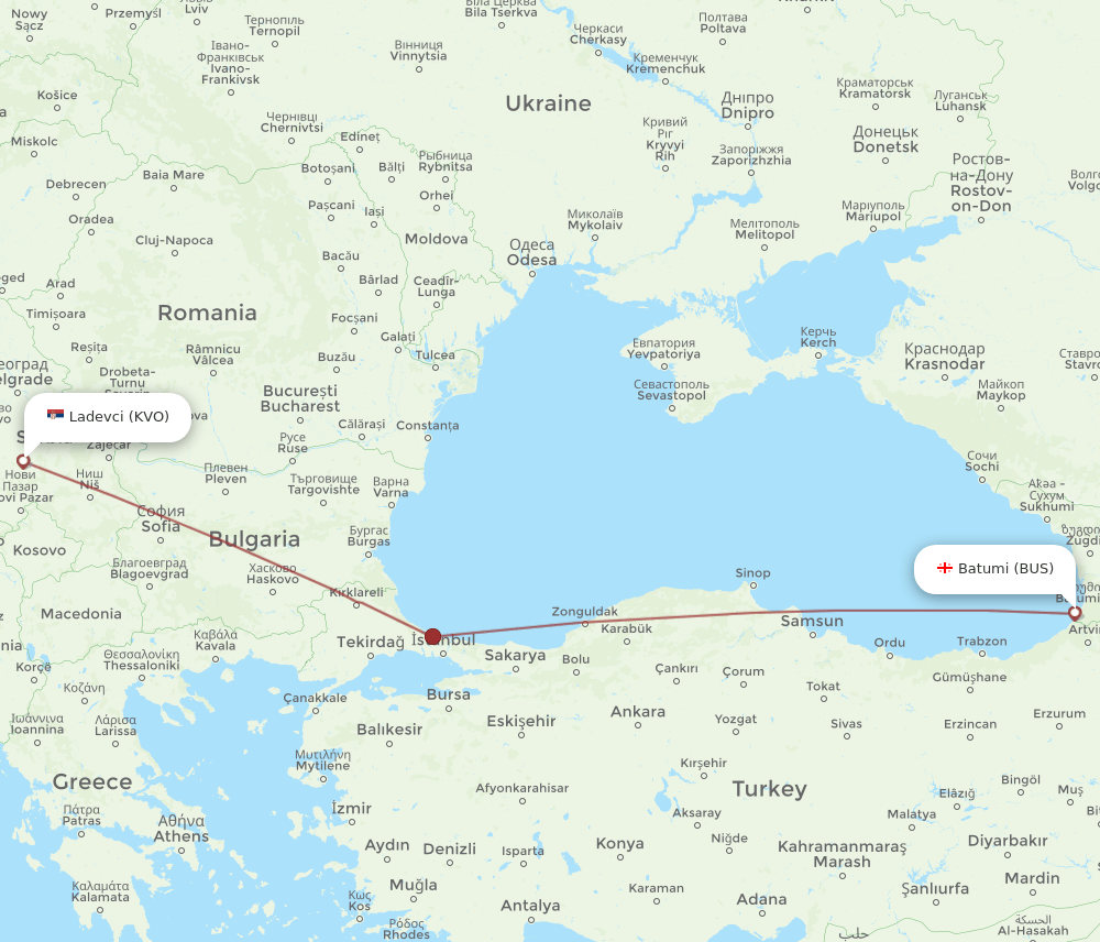 BUS to KVO flights and routes map