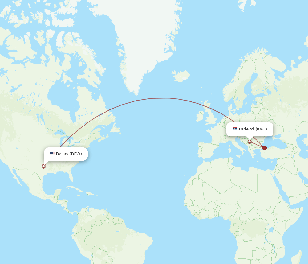 KVO-DFW flight routes