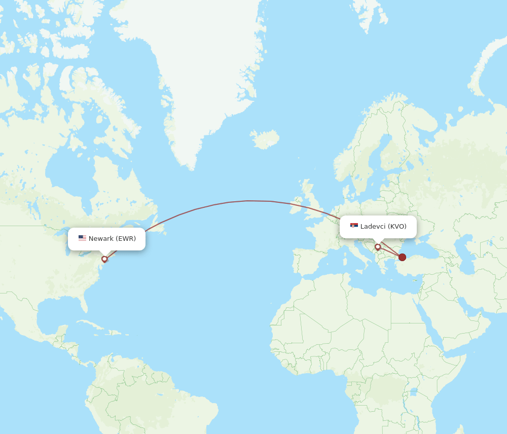 KVO-EWR flight routes