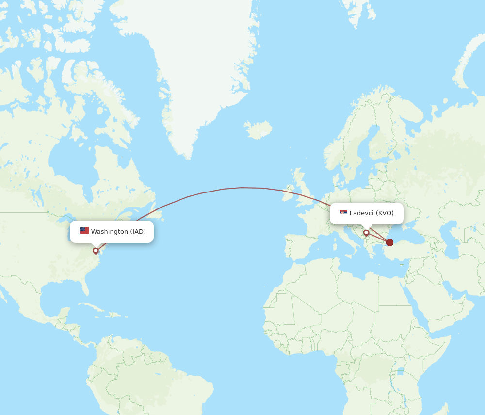 KVO-IAD flight routes