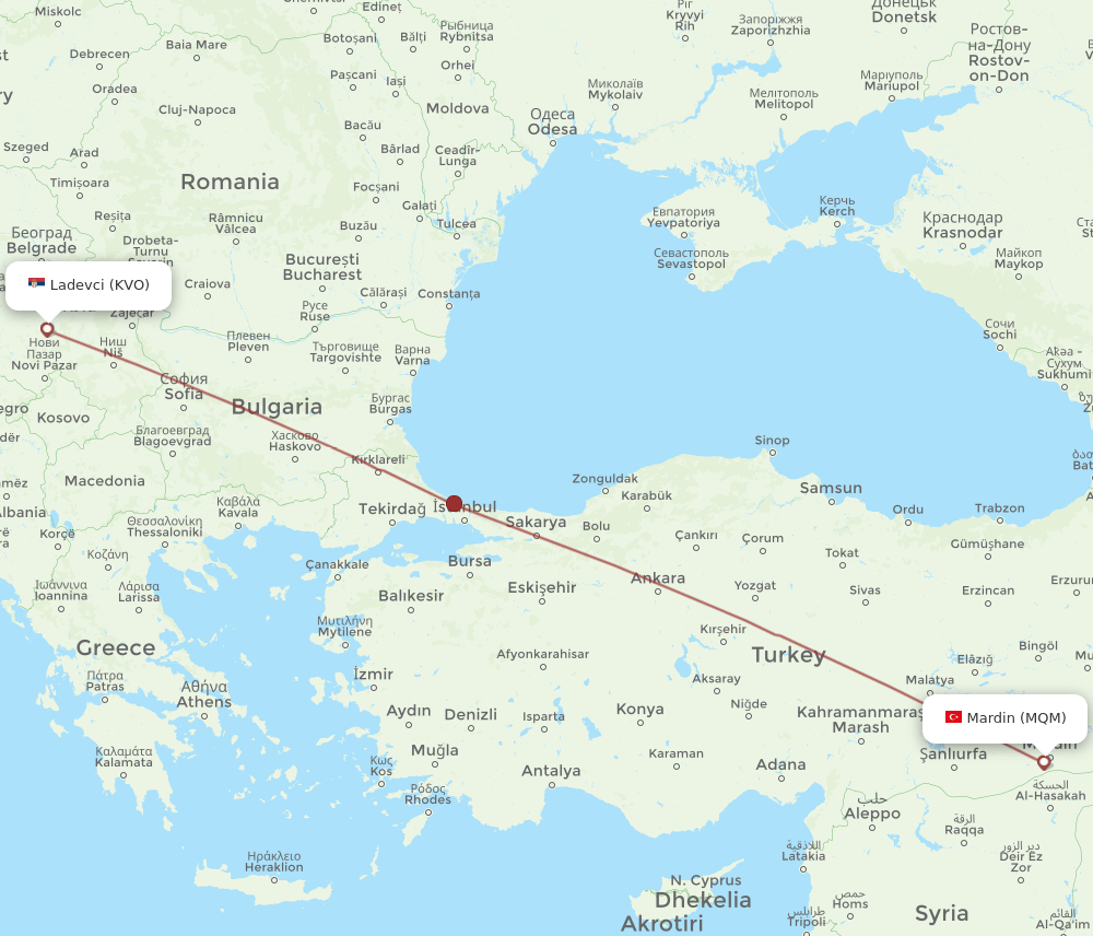 KVO-MQM flight routes