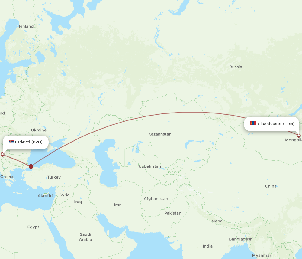 UBN to KVO flights and routes map