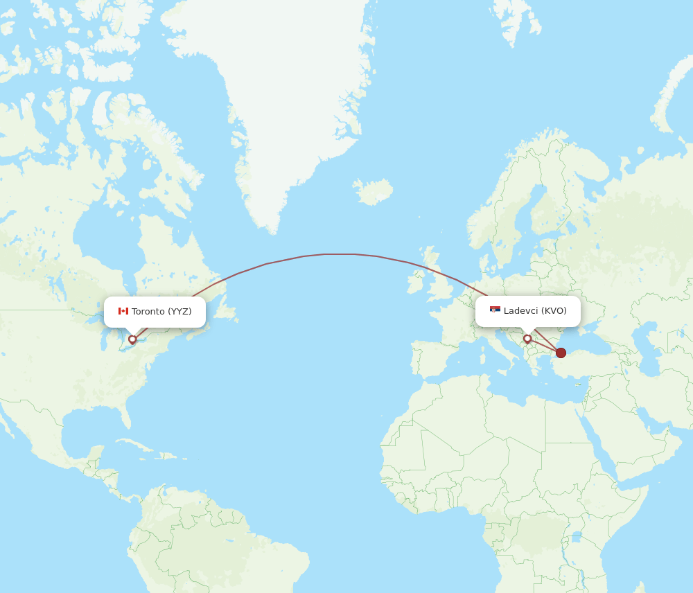 KVO-YYZ flight routes