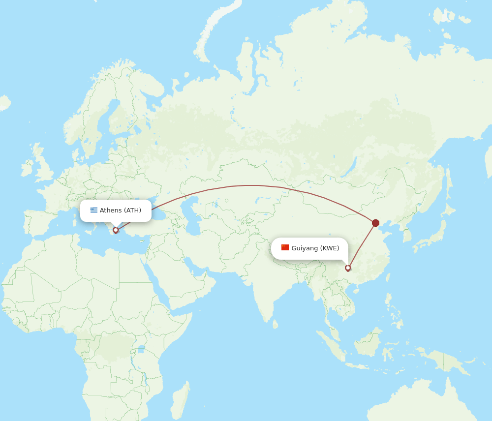 KWE-ATH flight routes