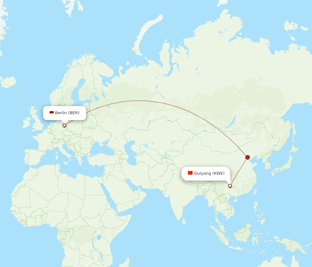KWE-BER flight routes