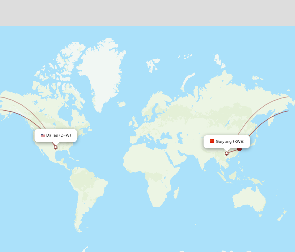 KWE-DFW flight routes