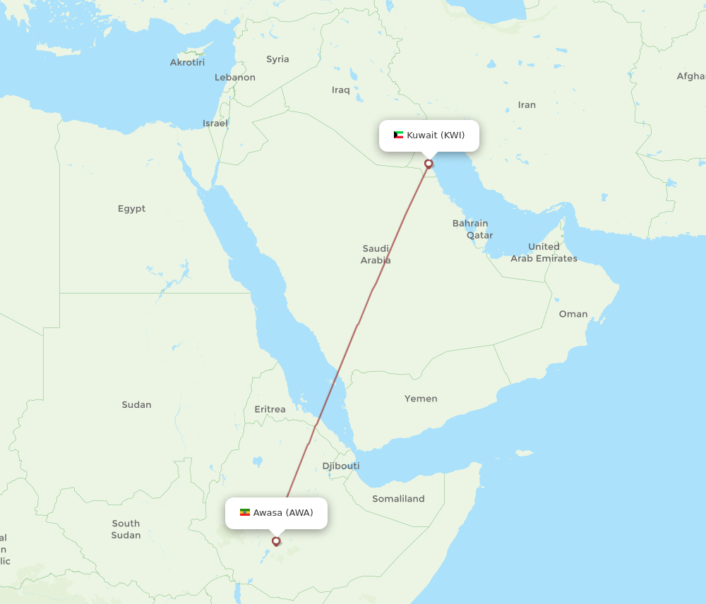 KWI-AWA flight routes