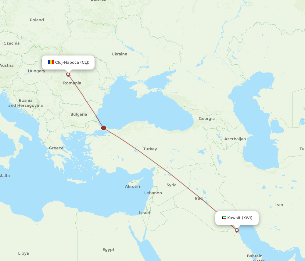 KWI-CLJ flight routes