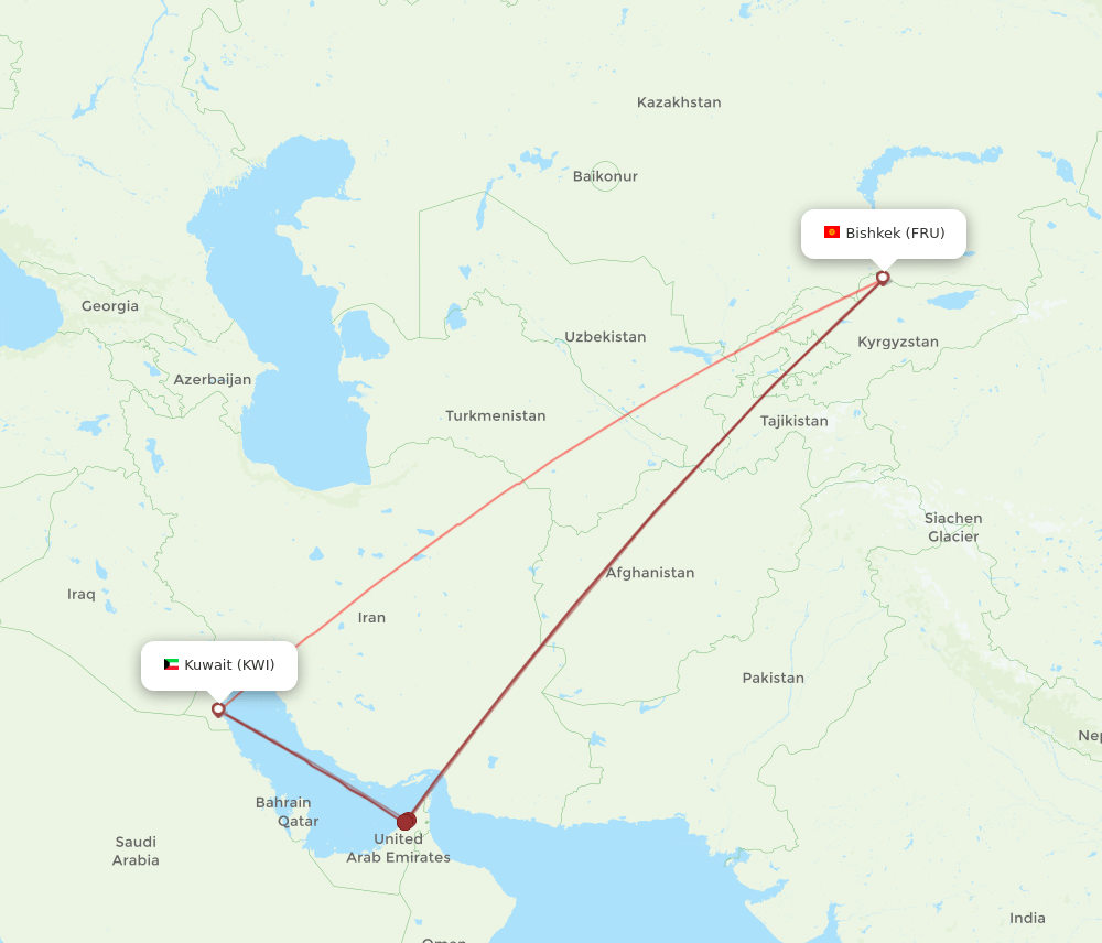KWI-FRU flight routes