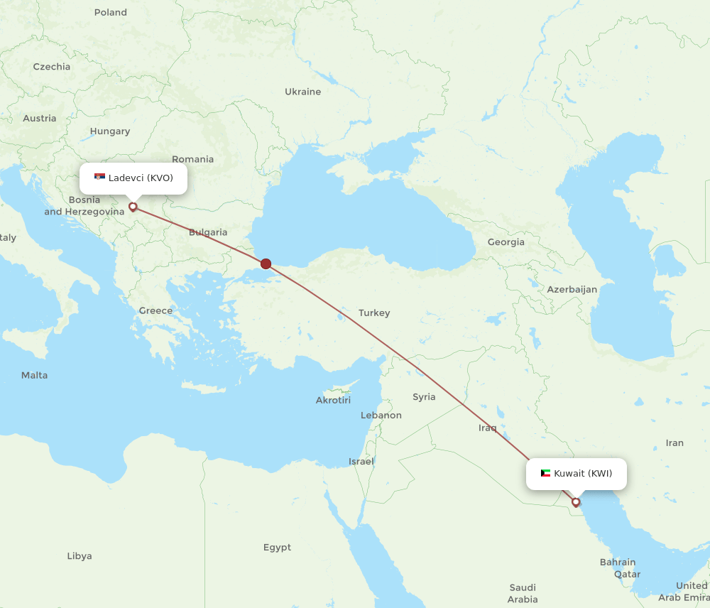 KWI-KVO flight routes