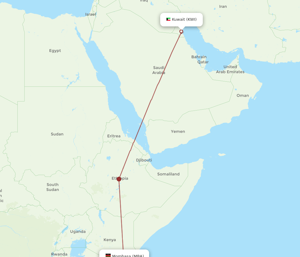 KWI-MBA flight routes