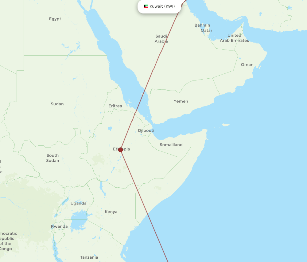 KWI-NOS flight routes