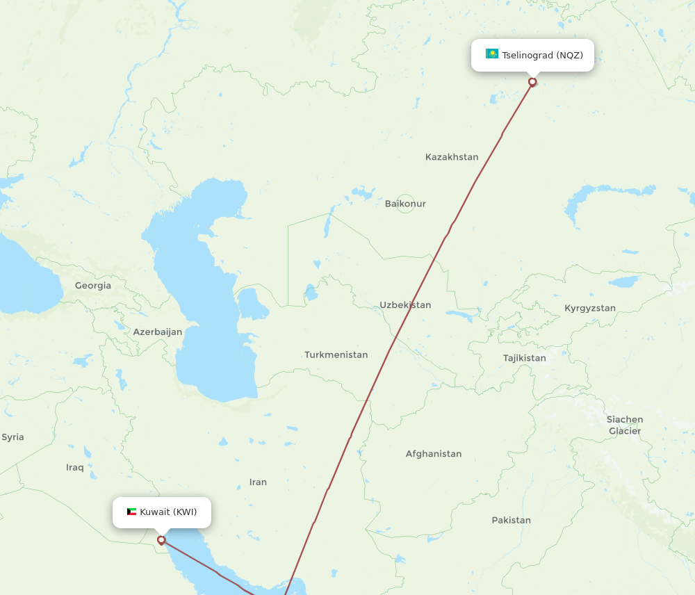 KWI-NQZ flight routes
