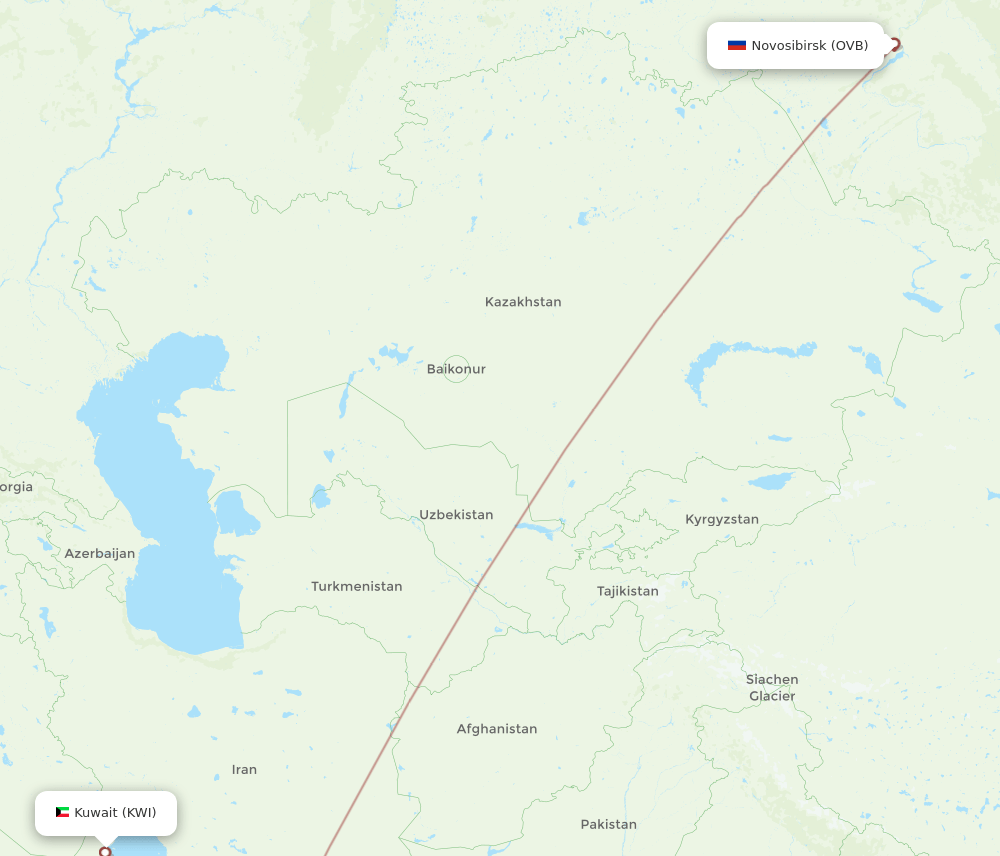 KWI-OVB flight routes