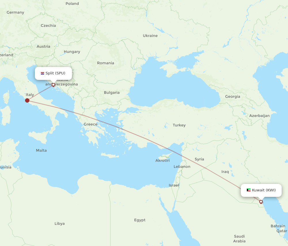KWI-SPU flight routes