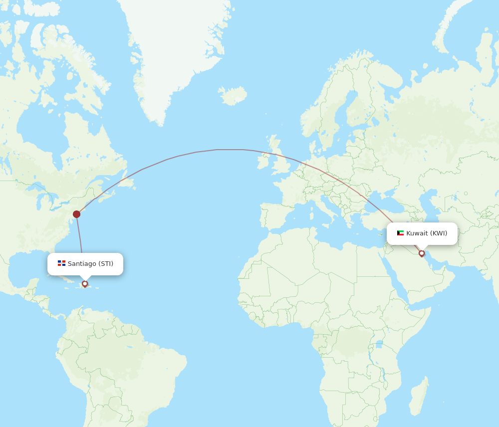 KWI to STI flights and routes map