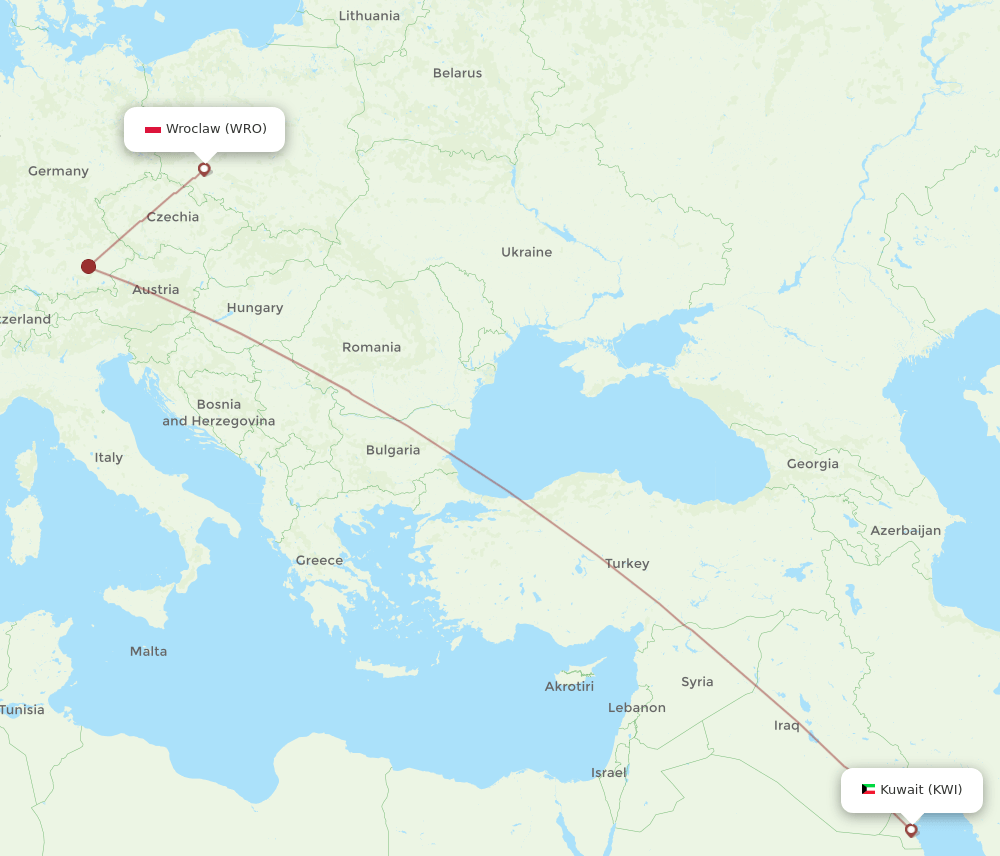 KWI-WRO flight routes