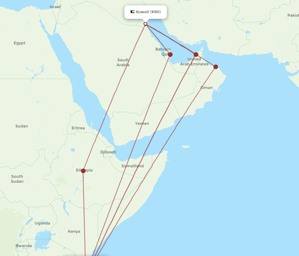 KWI-ZNZ flight routes